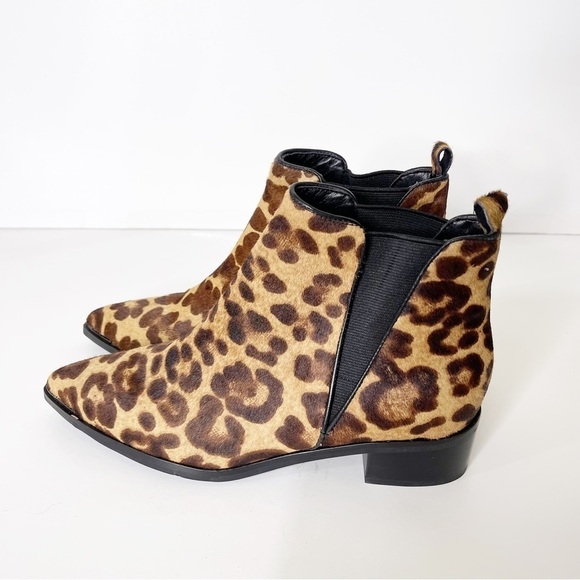 Marc Fisher Animal Print Calf Hair Pointed Toe Yale Chelsea Ankle Boot - Picture 3 of 8